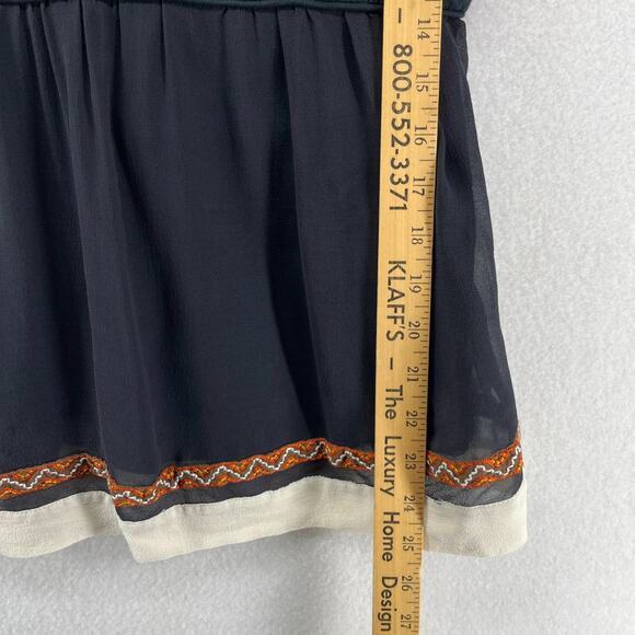 FRENCH CONNECTION Top Womens 2 Camisole Embroidered Ric Rac Trim Boho Black - Picture 15 of 16